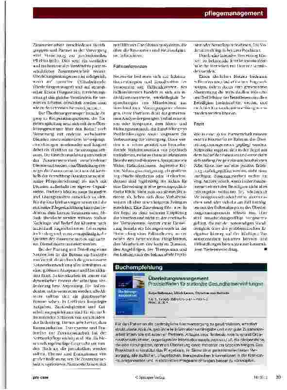 Vorschauseite 6: Überleitungsmanagement: Ansätze und Wege zur Vernetzung