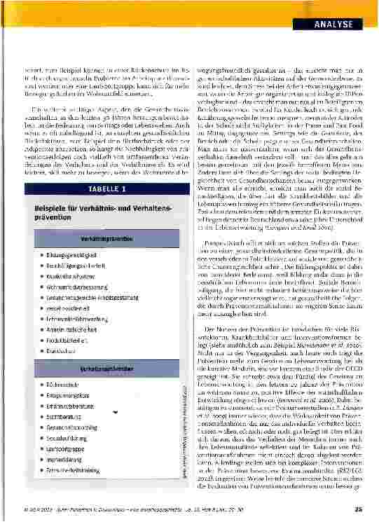 Vorschauseite 4: Prävention in Deutschland eine Sisyphosgeschichte