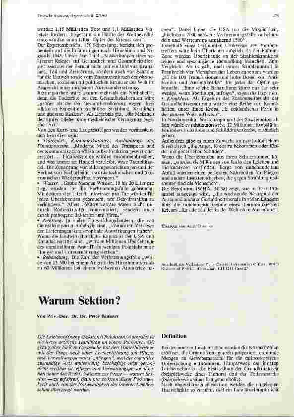 Vorschauseite 1: Warum Sektion?
