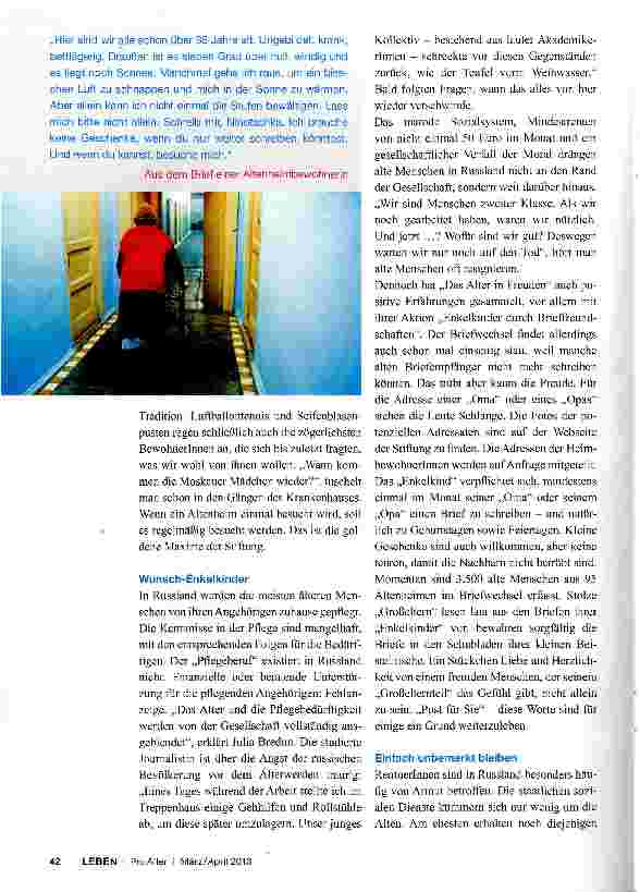 Vorschauseite 3: Das (russische) Alter in Freuden Eine Reportage von Daria Siverina
