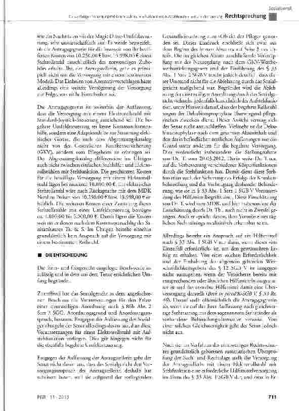 Vorschauseite 4: Zur vorläufigen Versorgung mit einem elektrischen Rollstuhl mit Aufstehfunktion und Umfeldsteuerung SGBV§ 33 Abs. 1 Satz 2, § 86b