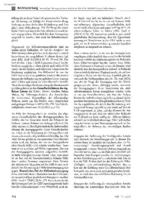 Vorschauseite 5: Zur vorläufigen Versorgung mit einem elektrischen Rollstuhl mit Aufstehfunktion und Umfeldsteuerung SGBV§ 33 Abs. 1 Satz 2, § 86b