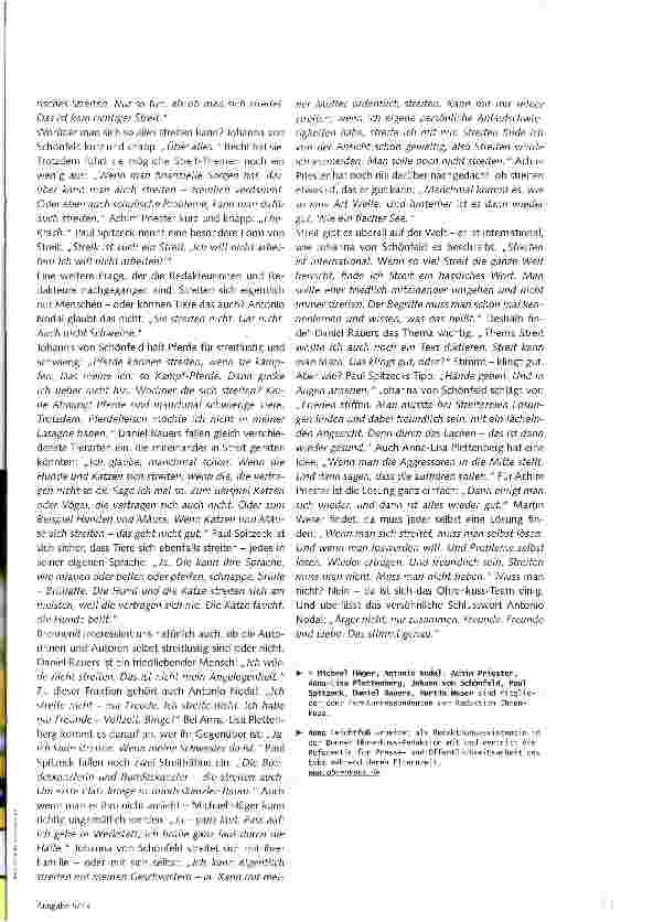 Vorschauseite 2: Streit kann man lösen, das klingt gut oder?