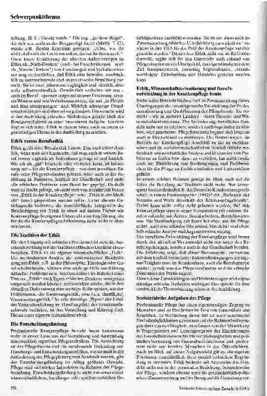 Vorschauseite 3: Die Vermittlung von Ethik Gründe für einen eigenständigen Ethikunterricht in der KrankenpflAusb.