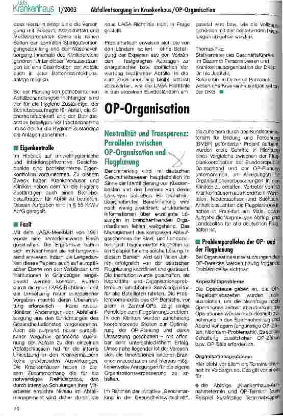 Vorschauseite 1: Neutralität und Transparenz: Parallelen zwischen OP-Organisation und Flugplanung