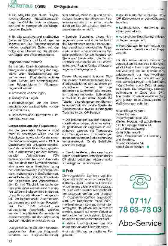 Vorschauseite 3: Neutralität und Transparenz: Parallelen zwischen OP-Organisation und Flugplanung