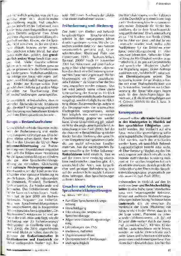 Vorschauseite 2: Prävention von Sprachentwicklungsstörungen