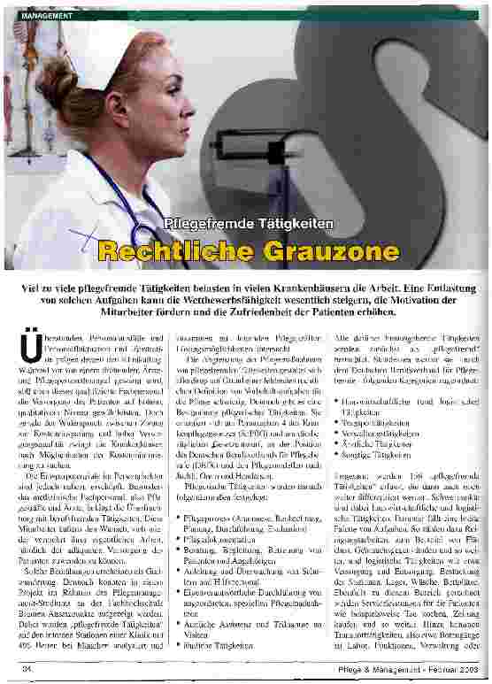 Vorschauseite 1: Pflegefremde Tätigkeiten: Rechtliche Grauzone