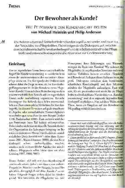 Vorschauseite 1: Der Bewohner als Kunde? Wie Pflegekräfte den Kundenbegriff deuten