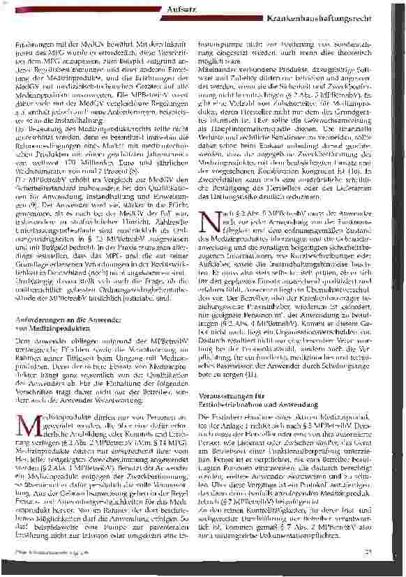 Vorschauseite 4: Das Medizinproduktegesetz und Risk-Management - aus der Sicht eines Haftpflicht-Versicherers