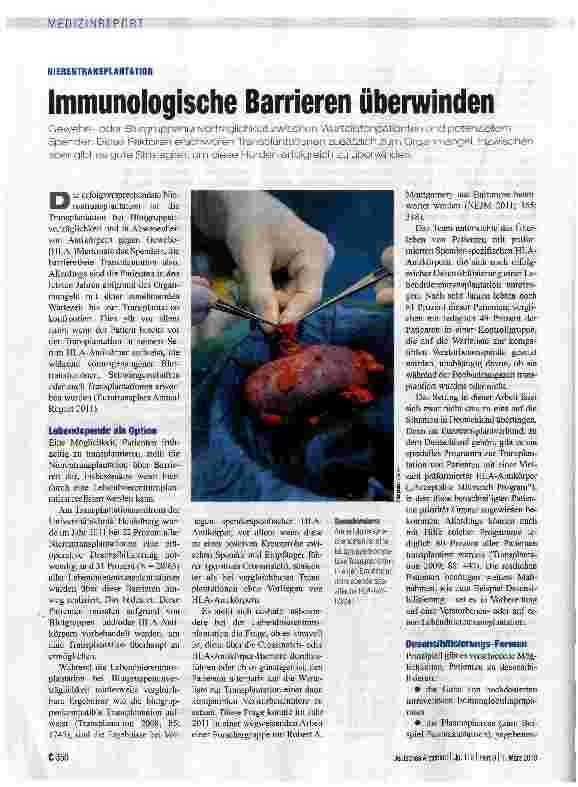 Vorschauseite 1: Immunologische Barrieren überwinden