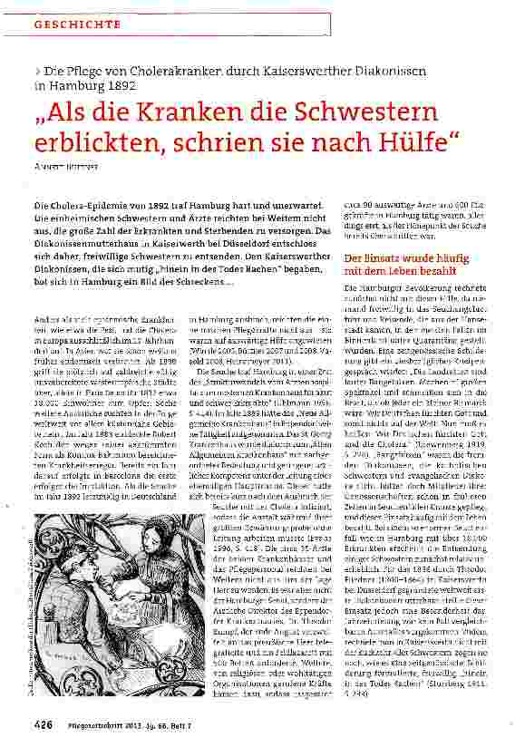 Vorschauseite 1: „Als die Kranken die Schwestern erblickten, schrien sie nach Hülfe
