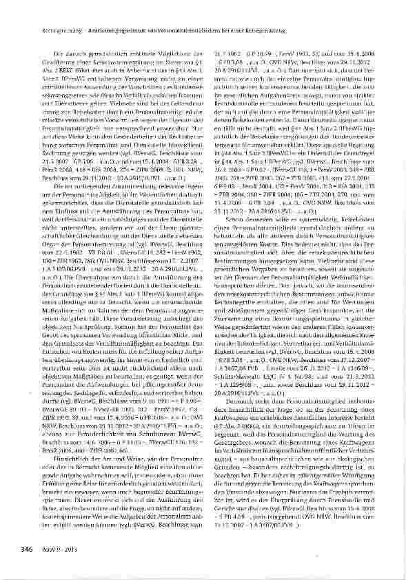 Vorschauseite 2: Beurteilungsspielraum von Personalratsmitgliedern bei einer Reisegestaltung