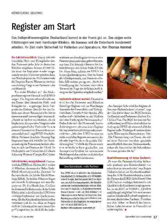 Vorschauseite 1: Register am Start