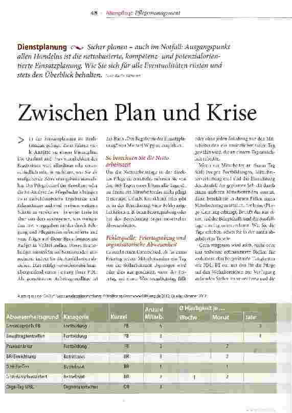 Vorschauseite 1: Zwischen Plan und Krise