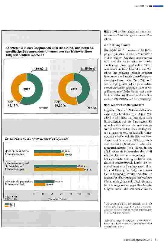 Vorschauseite 4: DGUVVorschrift 2 im Praxistest Die Richtung stimmt