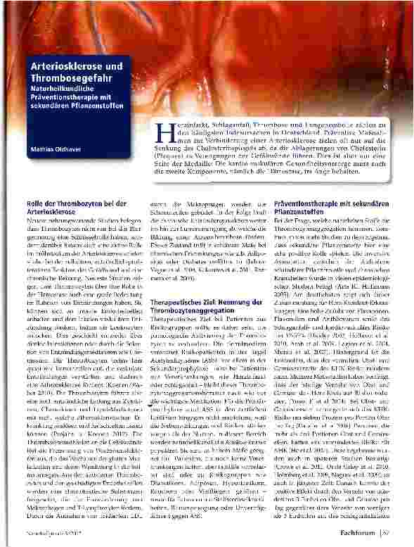 Vorschauseite 1: Arteriosklerose und Thrombosegefahr
