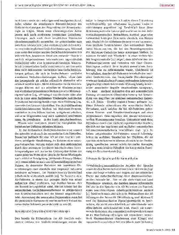 Vorschauseite 5: Verhaltensneurologische Störungen bei Alzheimerund vaskulärer Demenz