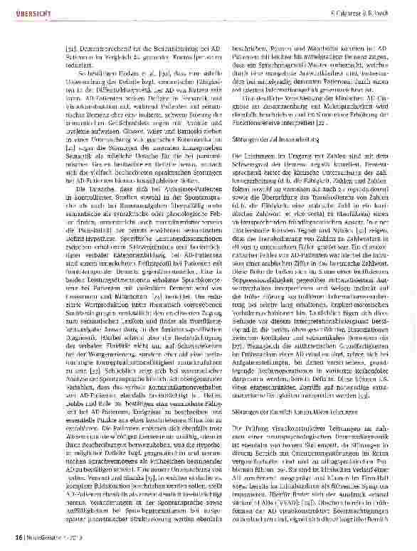 Vorschauseite 6: Verhaltensneurologische Störungen bei Alzheimerund vaskulärer Demenz