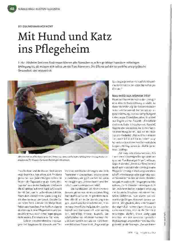 Vorschauseite 1: Mit Hund und Katz ins Pflegeheim