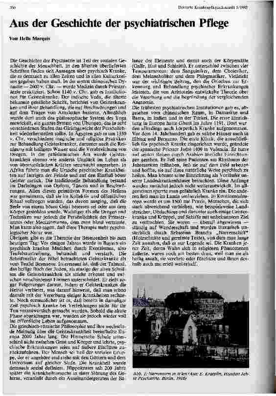 Vorschauseite 1: Aus der Geschichte der psychiatrischen Pflege