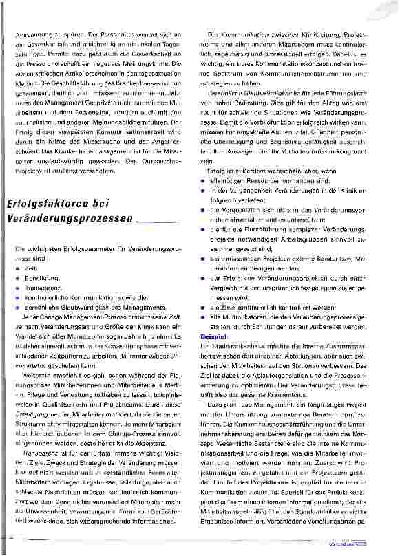 Vorschauseite 3: Change Management im Krankenhaus Interne Veränderungen müssen genau geplant und gut kommuniziert werden