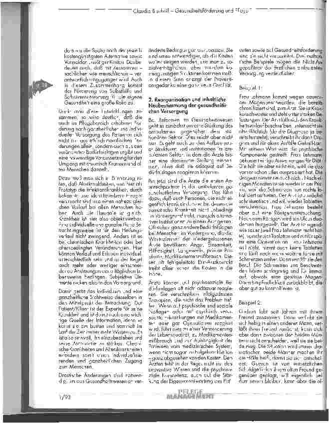 Vorschauseite 2: 2. Gesundheitsförderung und Pflege Wandlungsprozesse im Gesundheitswesen
