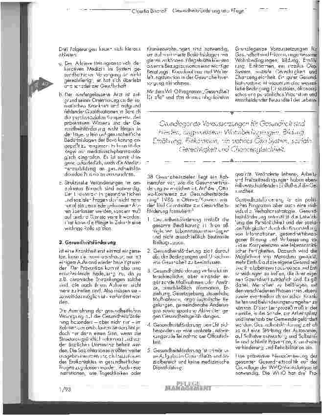 Vorschauseite 4: 2. Gesundheitsförderung und Pflege Wandlungsprozesse im Gesundheitswesen