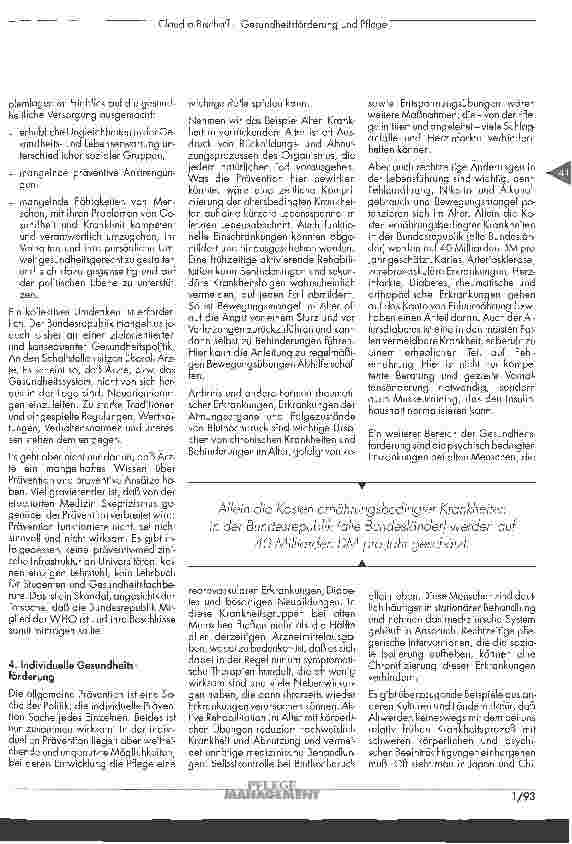Vorschauseite 5: 2. Gesundheitsförderung und Pflege Wandlungsprozesse im Gesundheitswesen