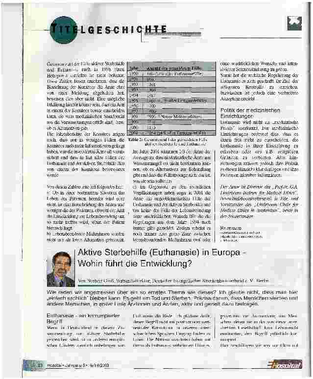 Vorschauseite 3: Euthanasie in den Niederlanden: Gesetzgebung und Praxis