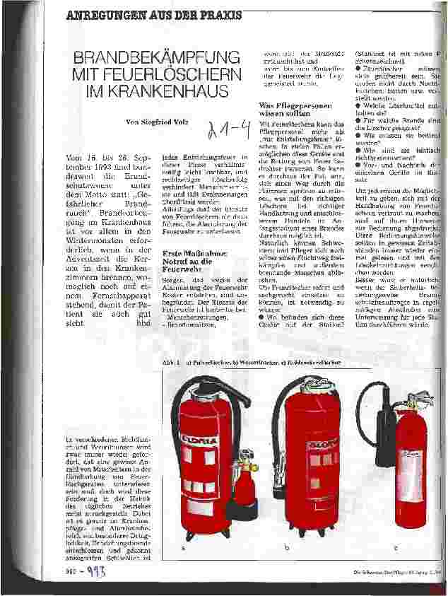 Vorschauseite 1: Brandbekämpfung mit Feuerlöschern im Krankenhaus