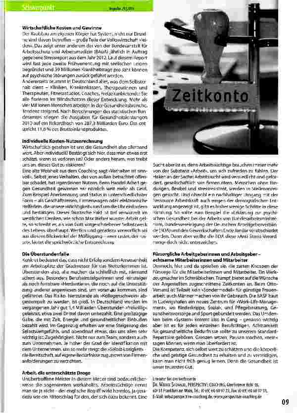Vorschauseite 2: Gesundheit zwischen Arbeitssucht und neuer Achtsamkeit
