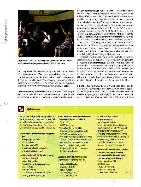 Vorschauseite 2: Tanz in der Physiotherapie Therapie im Dreiviertel-Takt