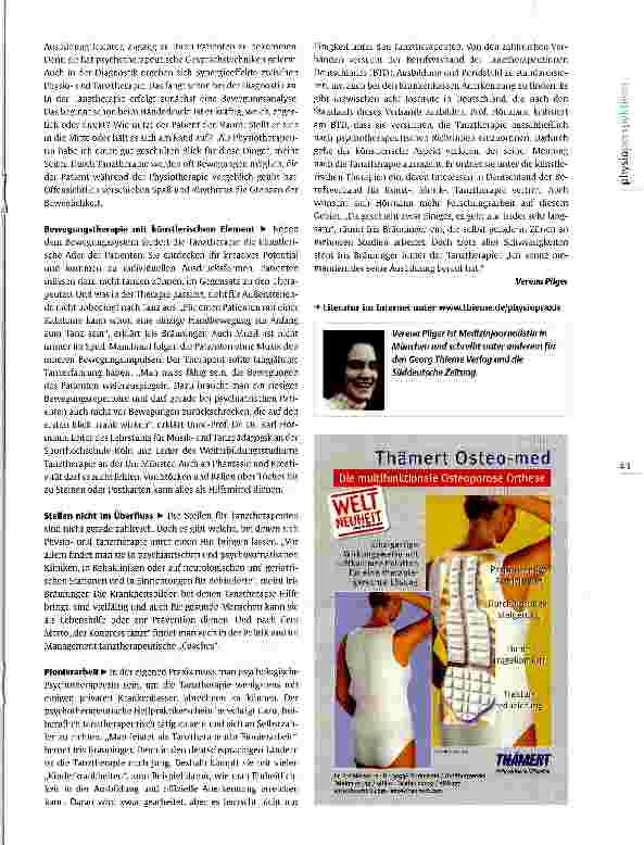 Vorschauseite 3: Tanz in der Physiotherapie Therapie im Dreiviertel-Takt