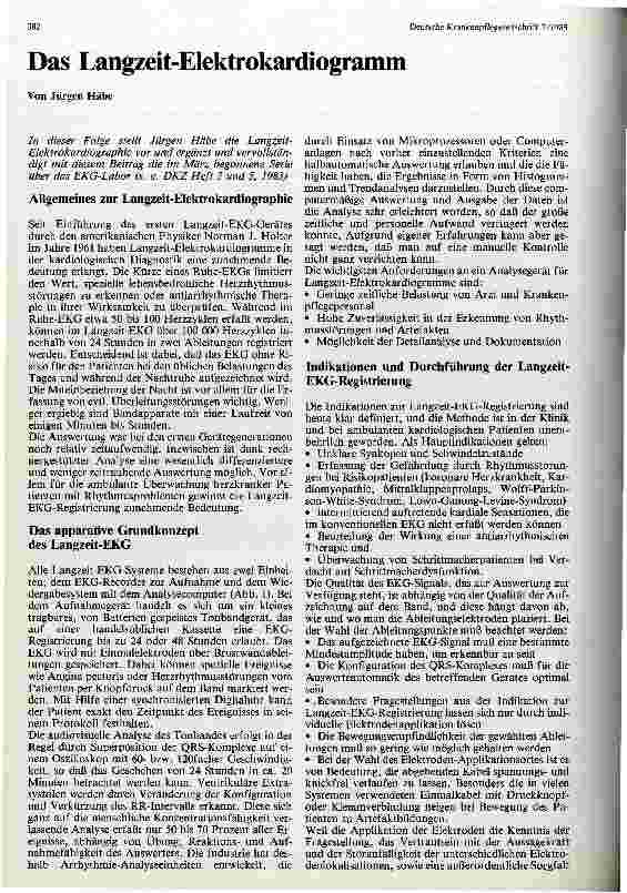 Vorschauseite 1: Das Langzeit-Elektrokardiogramm