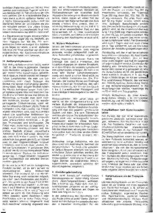 Vorschauseite 3: Immunologie und Klinik der Nierentransplantation 6.Folge: Die postoperative Behandlung und postoperative Komplikationen