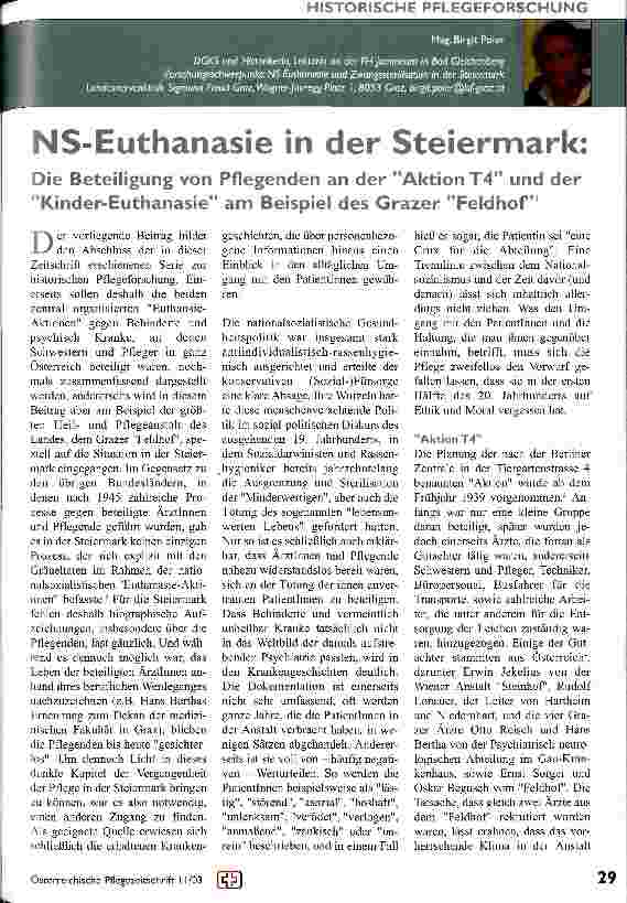 Vorschauseite 1: NS-Euthanasie in der Steiermark