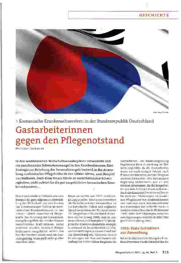 Vorschauseite 1: Gastarbeiterinnen gegen den Pflegenotstand