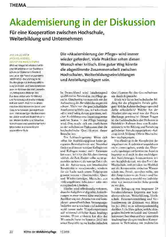 Vorschauseite 1: Akademisierung in der Diskussion