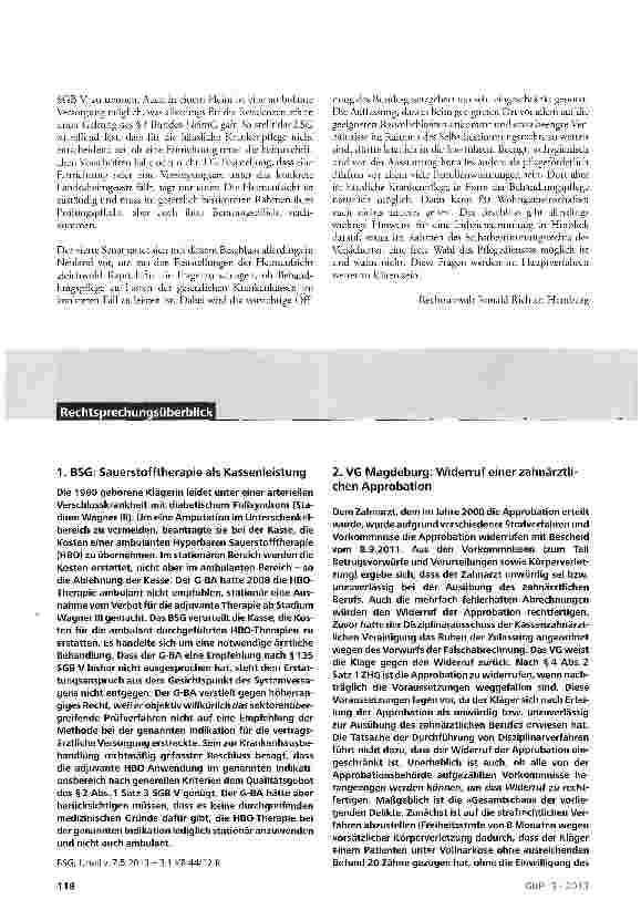 Vorschauseite 2: Zum »geeigneten Ort« der häuslichen Krankenpflege SGB V § 37 Abs. 2; Landesheimgesetzliche Regelungen