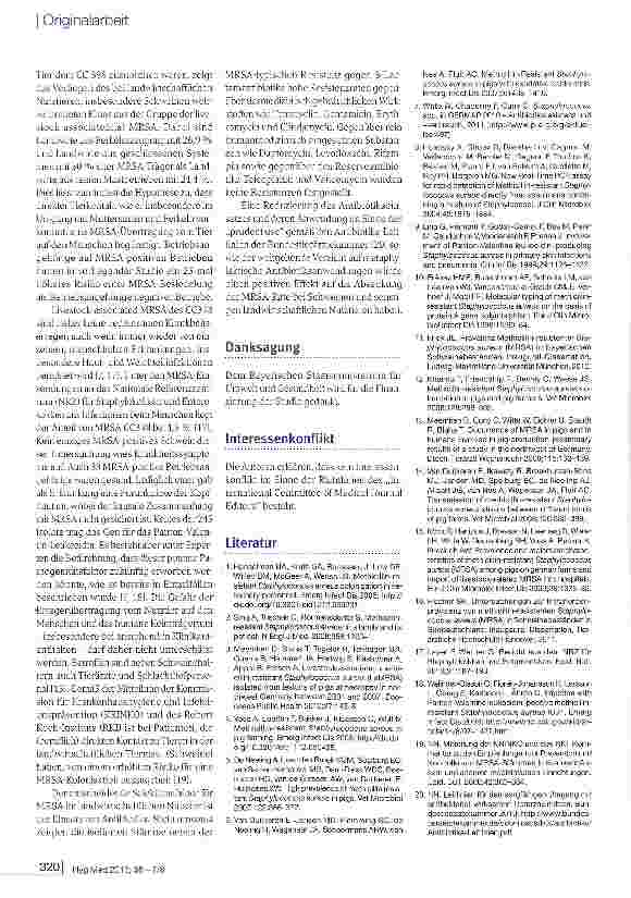 Vorschauseite 5: MRSA bei Schweinen - eine Gefahr für den Menschen?