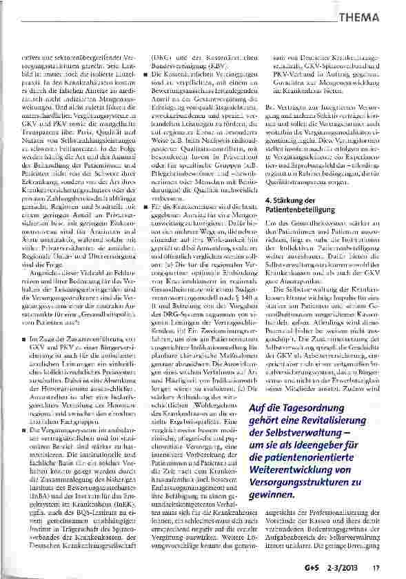 Vorschauseite 4: Gesundheitspolitik - vom Patientenund Gesundheitsnutzen aus gedacht