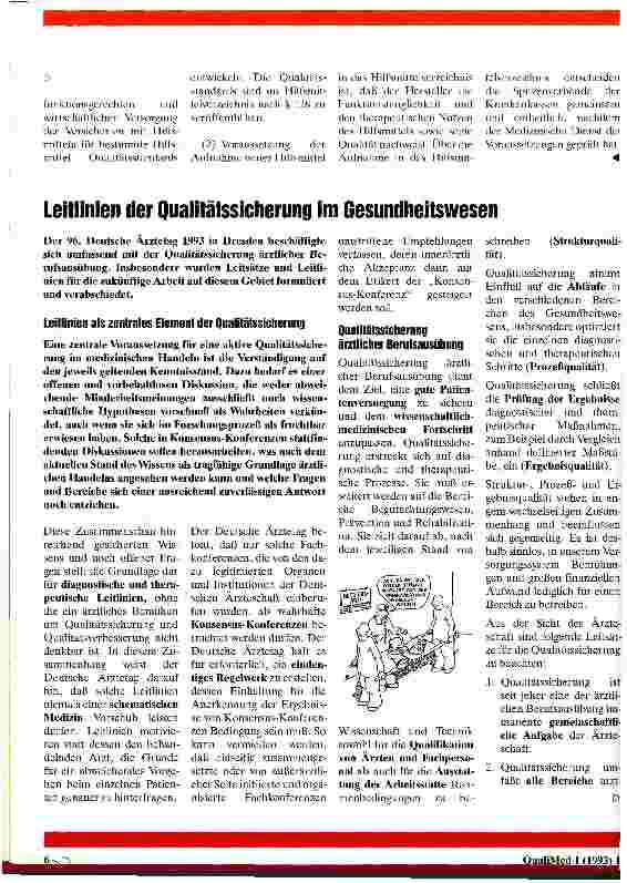 Vorschauseite 1: Leitlinien der Qualitätssicherung im Gesundheitswesen