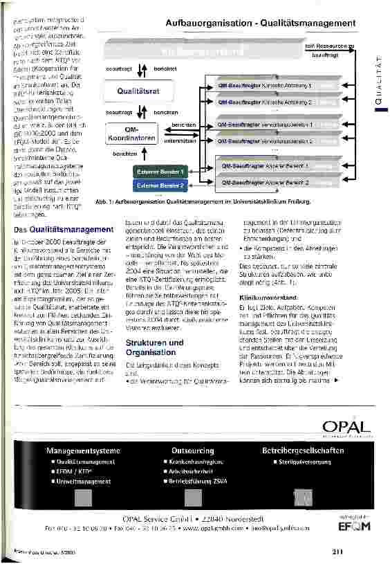 Vorschauseite 2: Vielfalt der Bilder - gemeinsamer Rahmen KTQ als Basis für das Qualitätsmanagement am Universitätsklinikum Freiburg