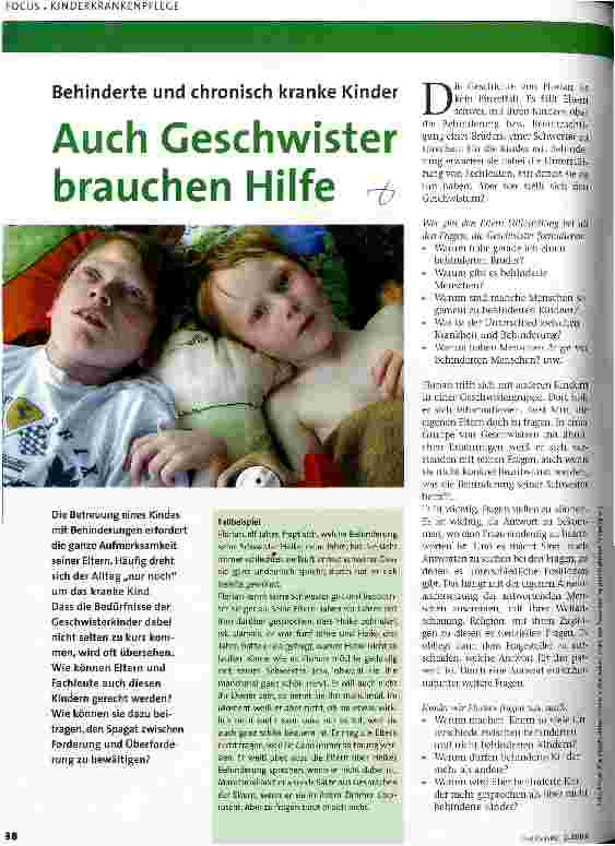 Vorschauseite 1: Auch Geschwister brauchen Hilfe