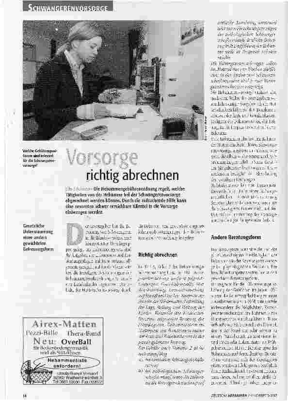 Vorschauseite 1: Vorsorge richtig abrechnen
