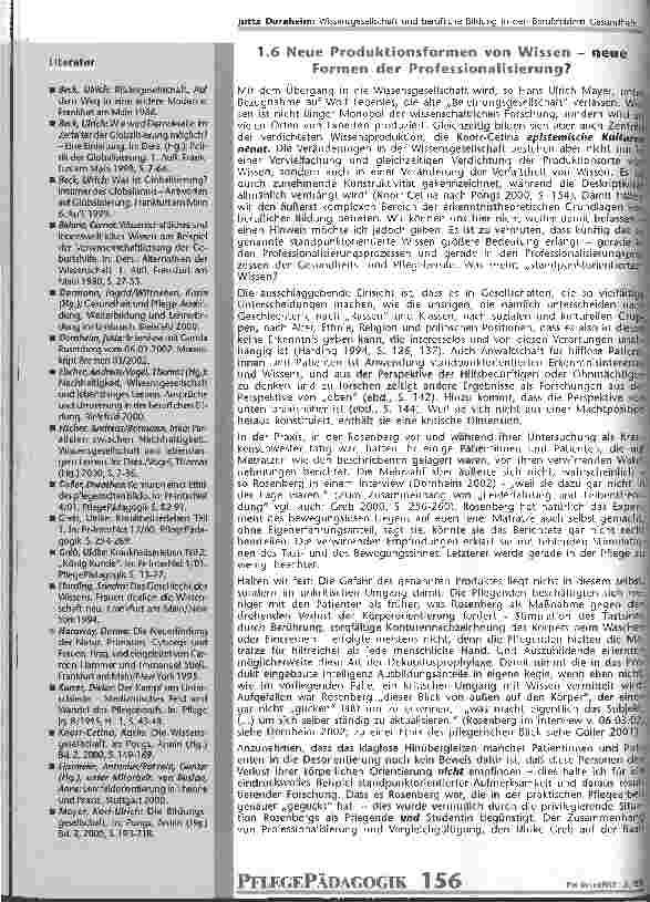 Vorschauseite 5: Wissensgesellschaft und berufliche Bildung in den Berufsfeldern Gesundheit und Pflege