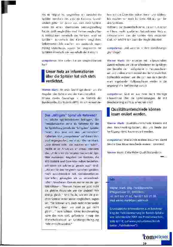 Vorschauseite 2: Preisüberwachung: Ohne Benchmarking keine Wirtschaftlichkeit gemäss KVG