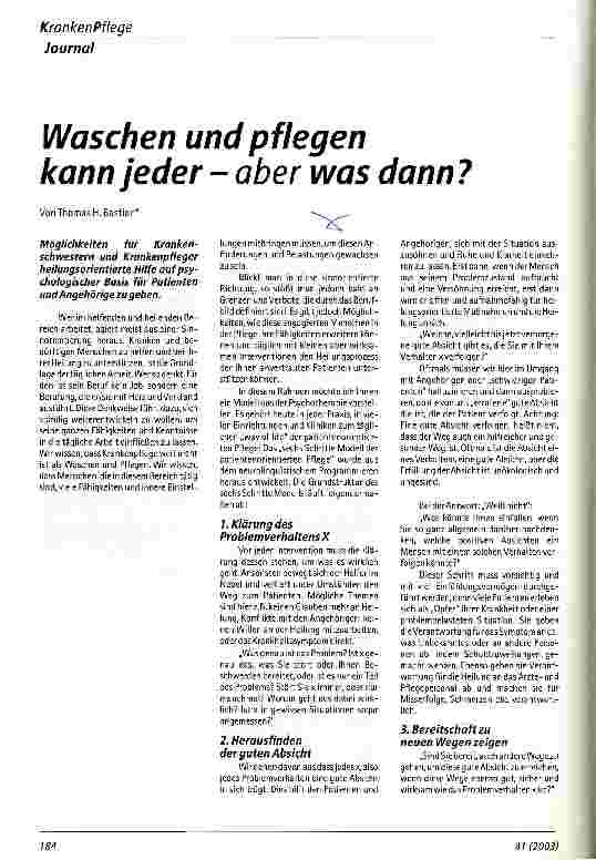 Vorschauseite 1: Waschen und pflegen kann jeder - aber was dann?