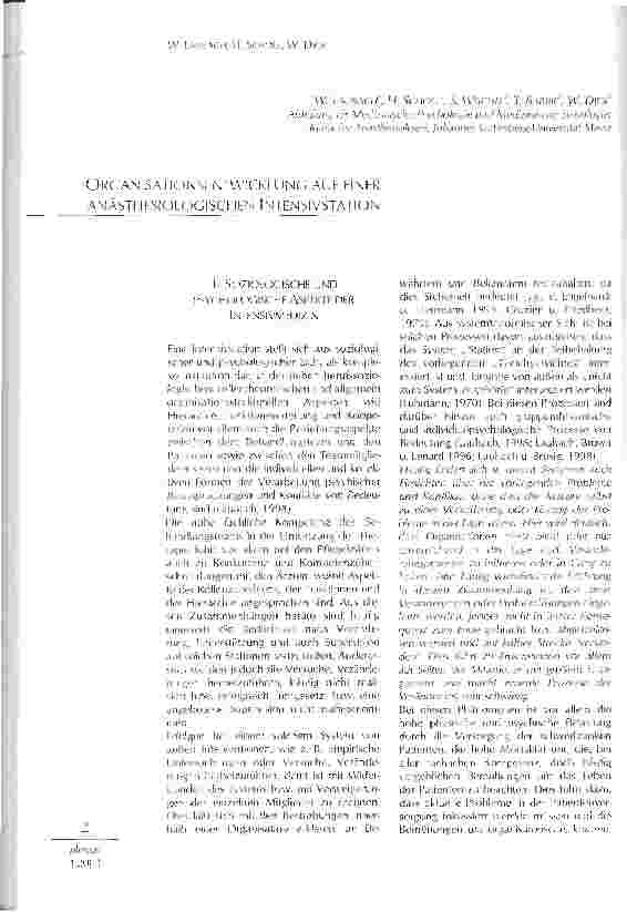 Vorschauseite 1: Organisationsentwicklung auf einer anästhesiologischen Intensivstation